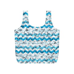 Baby Blue Chevron Grunge Full Print Recycle Bags (s) 