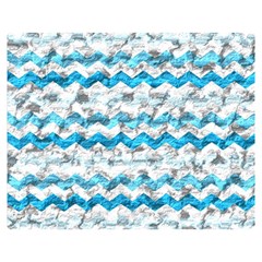 Baby Blue Chevron Grunge Double Sided Flano Blanket (medium)  by designworld65