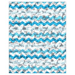 Baby Blue Chevron Grunge Drawstring Bag (small) by designworld65