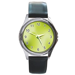 Green Soft Springtime Gradient Round Metal Watch by designworld65