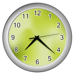 Green Soft Springtime Gradient Wall Clocks (silver) 