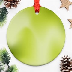 Green Soft Springtime Gradient Round Ornament (two Sides) by designworld65