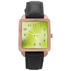 Green Soft Springtime Gradient Rose Gold Leather Watch  by designworld65