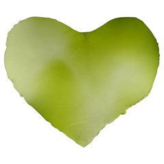 Green Soft Springtime Gradient Large 19  Premium Flano Heart Shape Cushions