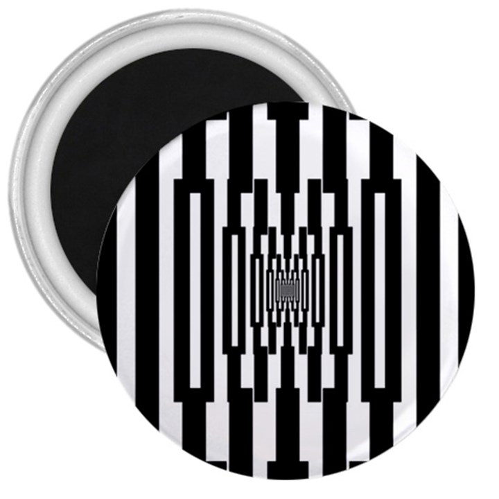 Black Stripes Endless Window 3  Magnets