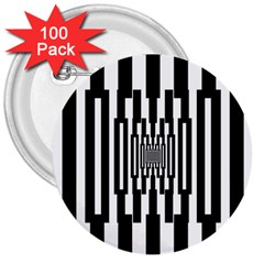 Black Stripes Endless Window 3  Buttons (100 Pack)  by designworld65