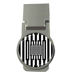 Black Stripes Endless Window Money Clips (round)  by designworld65