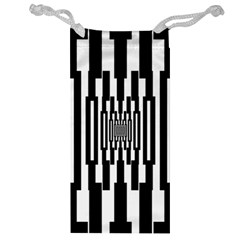 Black Stripes Endless Window Jewelry Bag by designworld65