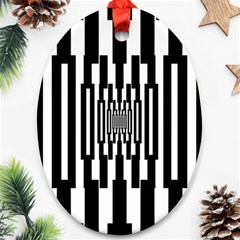 Black Stripes Endless Window Oval Ornament (two Sides) by designworld65