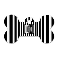 Black Stripes Endless Window Dog Tag Bone (two Sides) by designworld65