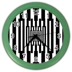 Black Stripes Endless Window Color Wall Clocks by designworld65