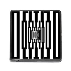 Black Stripes Endless Window Memory Card Reader (square) by designworld65