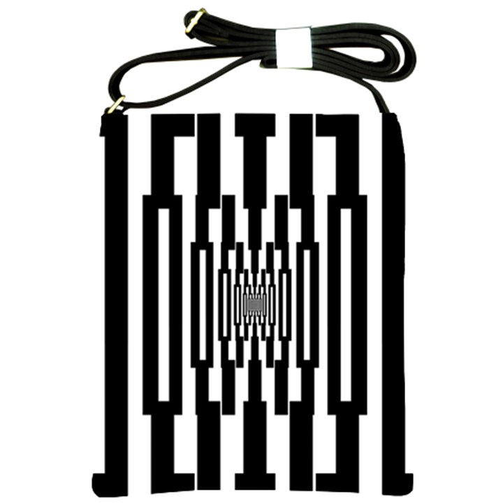 Black Stripes Endless Window Shoulder Sling Bags