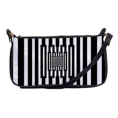 Black Stripes Endless Window Shoulder Clutch Bags by designworld65