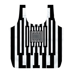 Black Stripes Endless Window Full Print Recycle Bags (l) 