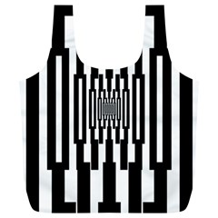 Black Stripes Endless Window Full Print Recycle Bags (l) 