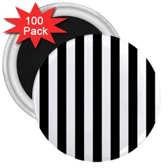 Black And White Stripes 3  Magnets (100 Pack)