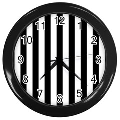 Black And White Stripes Wall Clocks (black)