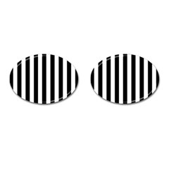 Black And White Stripes Cufflinks (oval)