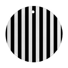 Black And White Stripes Round Ornament (two Sides) by designworld65