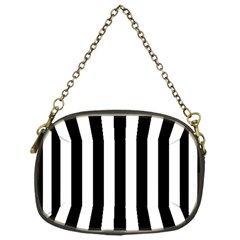 Black And White Stripes Chain Purses (one Side)  by designworld65