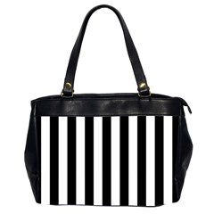 Black And White Stripes Office Handbags (2 Sides) 