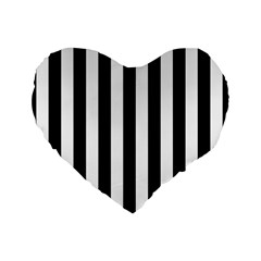 Black And White Stripes Standard 16  Premium Heart Shape Cushions by designworld65