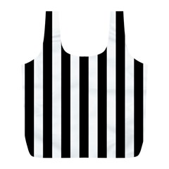 Black And White Stripes Full Print Recycle Bags (l)  by designworld65