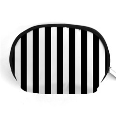 Black And White Stripes Accessory Pouches (medium)  by designworld65