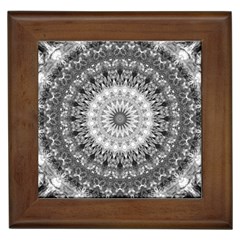 Feeling Softly Black White Mandala Framed Tiles by designworld65