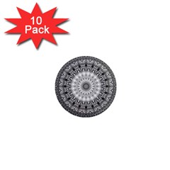 Feeling Softly Black White Mandala 1  Mini Magnet (10 Pack)  by designworld65