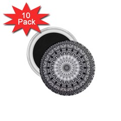 Feeling Softly Black White Mandala 1 75  Magnets (10 Pack)  by designworld65