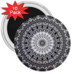 Feeling Softly Black White Mandala 3  Magnets (10 pack)  Front