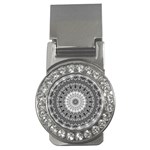 Feeling Softly Black White Mandala Money Clips (CZ)  Front