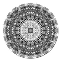 Feeling Softly Black White Mandala Magnet 5  (round) by designworld65