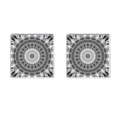 Feeling Softly Black White Mandala Cufflinks (square) by designworld65