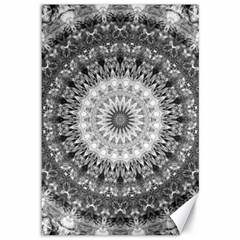 Feeling Softly Black White Mandala Canvas 12  X 18  