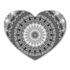 Feeling Softly Black White Mandala Heart Mousepads by designworld65