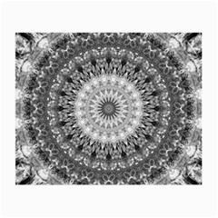 Feeling Softly Black White Mandala Small Glasses Cloth (2-side) by designworld65