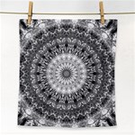 Feeling Softly Black White Mandala Face Towel Front