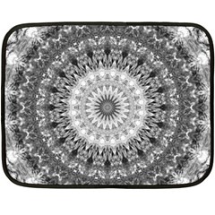 Feeling Softly Black White Mandala Double Sided Fleece Blanket (mini) 