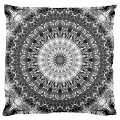 Feeling Softly Black White Mandala Large Cushion Case (one Side) by designworld65