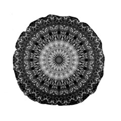 Feeling Softly Black White Mandala Standard 15  Premium Round Cushions by designworld65