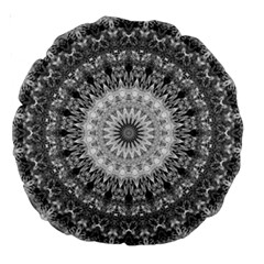 Feeling Softly Black White Mandala Large 18  Premium Round Cushions