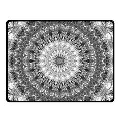 Feeling Softly Black White Mandala Double Sided Fleece Blanket (small)  by designworld65