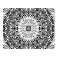 Feeling Softly Black White Mandala Double Sided Flano Blanket (large)  by designworld65