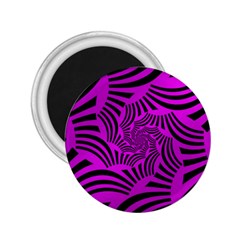 Black Spral Stripes Pink 2 25  Magnets