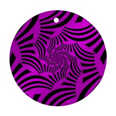 Black Spral Stripes Pink Ornament (round) by designworld65