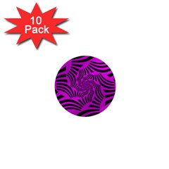 Black Spral Stripes Pink 1  Mini Magnet (10 Pack)  by designworld65