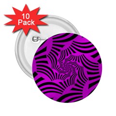 Black Spral Stripes Pink 2 25  Buttons (10 Pack) 